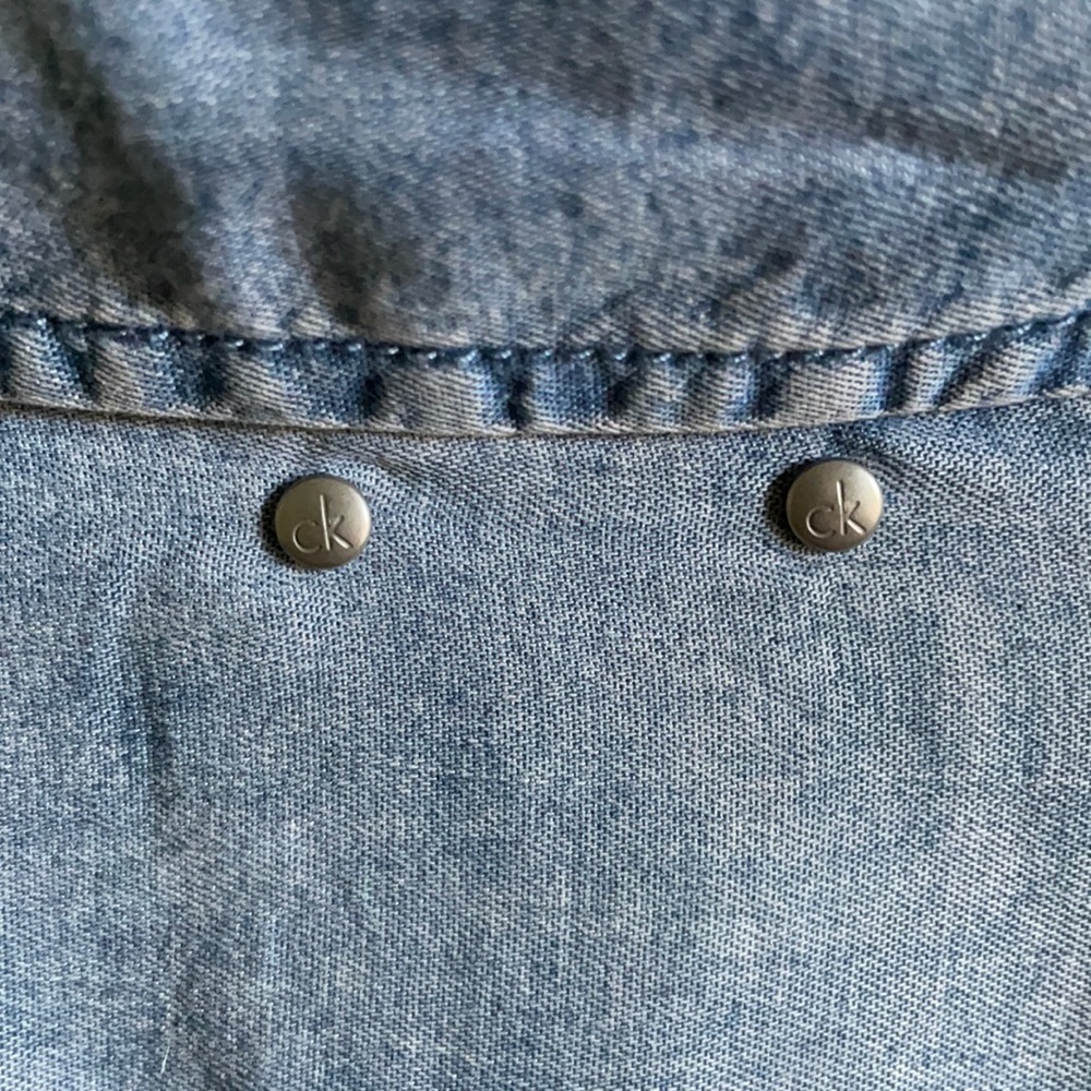 SOLD Calvin Klein Sustainable Jean Shirt, Size L - Picture 12 of 16
